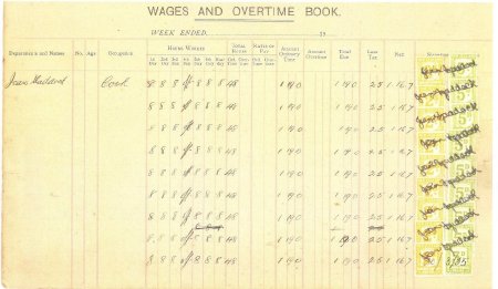 Jubilee Hotel wage sheet 2